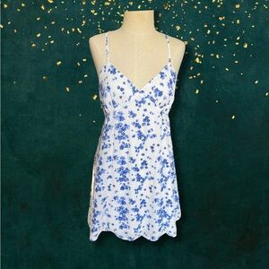 Floral Blue and White Women's Sundress